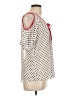 A. Byer 100% Polyester Polka Dots Ivory Short Sleeve Blouse Size L - photo 4