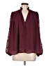 Unbranded 100% Polyester Burgundy 3/4 Sleeve Blouse Size L (estimated) - photo 1