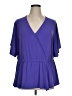 IMAN Purple Short Sleeve Blouse Size 1X - photo 1