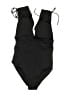 Assorted Brands Solid Black One Piece Swimsuit Size L - photo 2