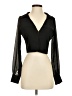Blue Blush Black Long Sleeve Blouse Size S - photo 1