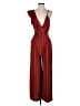 Three Floor 100% Viscose Stripes Burgundy Jumpsuit Size 6 - photo 1