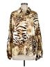 Sunny Leigh Animal Print Gold Long Sleeve Blouse Size M - photo 1