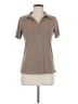 Ava James Tan Short Sleeve Blouse Size M - photo 1