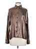 Hilton Hollis 100% Polyester Metallic Brown Long Sleeve Blouse Size S - photo 1