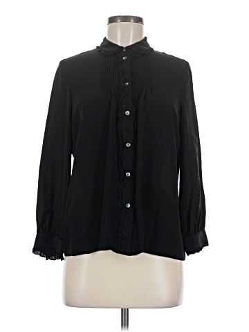 Madewell Long Sleeve Silk Top (view 1)