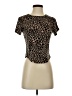 Active by Old Navy Animal Print Brown Short Sleeve T-Shirt Size S - photo 1