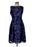 Anne Klein 100% Polyester Graphic Blue Cocktail Dress Size 10 - photo 1