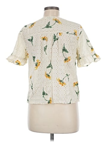 Madewell Eyelet Village Ruffle-Sleeve Shirt in Sunflower Scatter (view 2)