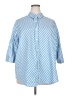 Blair Stripes Blue 3/4 Sleeve Button-Down Shirt Size 2X - photo 1