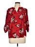 89th & Madison 100% Polyester Floral Red 3/4 Sleeve Blouse Size L - photo 1