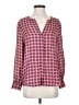 Joie 100% Silk Plaid Pink Long Sleeve Silk Top Size S - photo 1