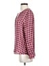 Joie 100% Silk Plaid Pink Long Sleeve Silk Top Size S - photo 5