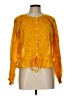 OUTERKNOWN 100% Cotton Solid Yellow Long Sleeve Blouse Size L - photo 1