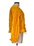 OUTERKNOWN 100% Cotton Solid Yellow Long Sleeve Blouse Size L - photo 4
