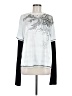 Unbranded Floral Silver 3/4 Sleeve T-Shirt Size M - photo 1
