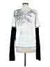 Unbranded Floral Silver 3/4 Sleeve T-Shirt Size M - photo 2