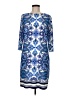 Chico's Print Blue Casual Dress Size Med Petite (1) - photo 1