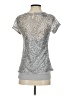 INC International Concepts 100% Polyester Metallic Silver Short Sleeve Top Size S - photo 2