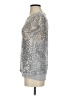 INC International Concepts 100% Polyester Metallic Silver Short Sleeve Top Size S - photo 5