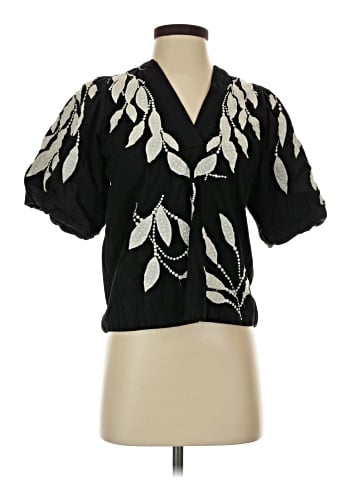 By Anthropologie Short Sleeve Blouse - front