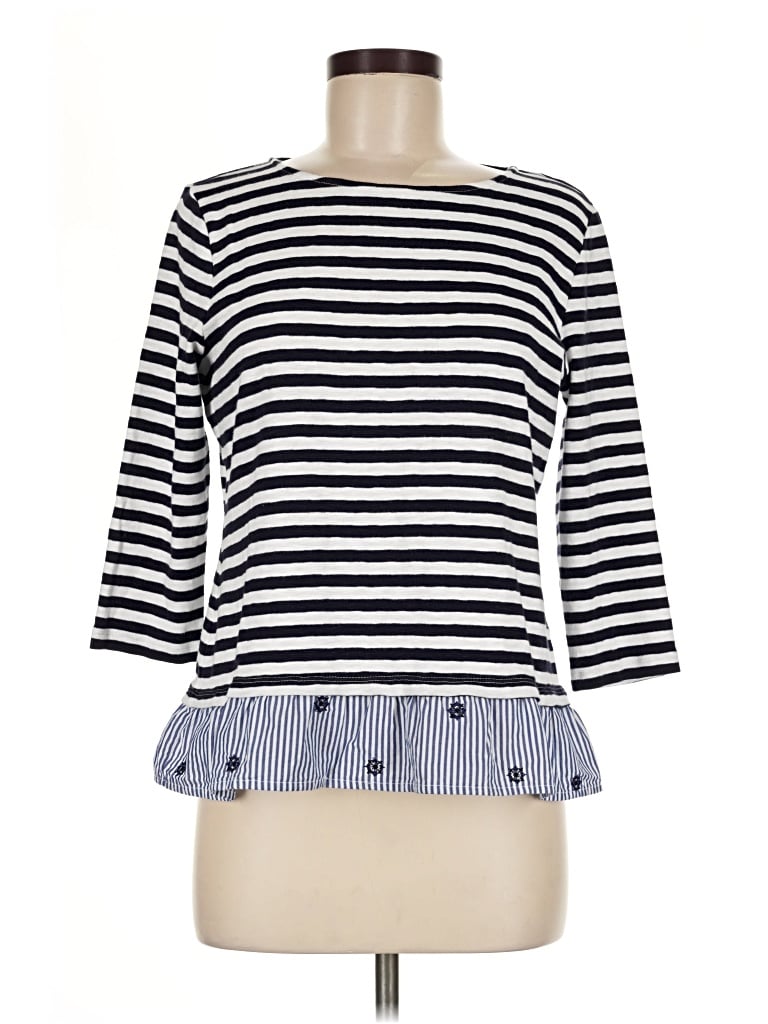 Pre-owned Talbots 3/4 Sleeve T-shirt In Blue