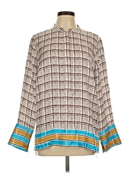 J.Crew Collection Long Sleeve Silk Top