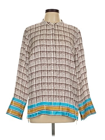 J.Crew Collection Long Sleeve Silk Top (view 1)