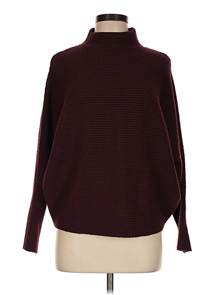 Pre-owned Assorted Brands Turtleneck Sweater In Burgundy