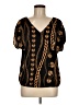 Soho 100% Cotton Black Short Sleeve Blouse Size M - photo 1