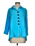 Yushi Color Block Blue 3/4 Sleeve Button-Down Shirt Size S - photo 1