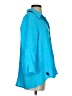 Yushi Color Block Blue 3/4 Sleeve Button-Down Shirt Size S - photo 4