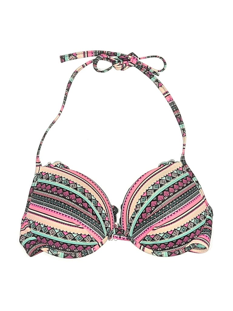Pre-owned Shade & Shore Swimsuit Top Pink Print Pattern Swimwear