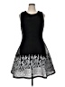 DKNY 100% Polyester Graphic Black Cocktail Dress Size 16 - photo 1