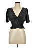 Camellia Black Short Sleeve Top Size L - photo 1
