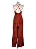 Entro 100% Polyester Solid Brown Jumpsuit Size M - photo 2