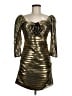 LoveShackFancy 100% Polyester Metallic Gold Cocktail Dress Size 6 - photo 1
