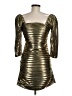 LoveShackFancy 100% Polyester Metallic Gold Cocktail Dress Size 6 - photo 2
