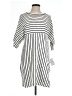 Max Studio Stripes White Casual Dress Size L - photo 1
