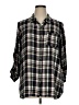 Intro Plaid Black 3/4 Sleeve Button-Down Shirt Size XL - photo 1