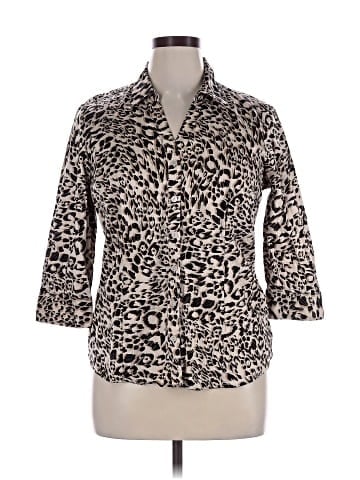 212 Collection 3/4 Sleeve Button-Down Shirt (view 1)