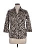 212 Collection Animal Print Tan 3/4 Sleeve Button-Down Shirt Size XL - photo 1