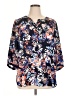 Not Your Daughter's Jeans Floral Blue 3/4 Sleeve Blouse Size 1X - photo 1