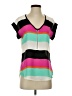 My Michelle 100% Polyester Color Block Black Short Sleeve Top Size S - photo 1