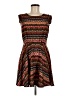 Pinky 100% Polyester Chevron-herringbone Brown Casual Dress Size M - photo 1