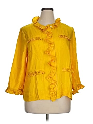J.Crew Collection 3/4 Sleeve Silk Top (view 1)