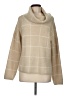 Lumiere Plaid Tan Turtleneck Sweater Size M - photo 1
