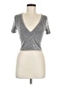 Caution to the Wind Silver Short Sleeve Top Size M - photo 1