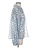 CAbi 100% Polyester Animal Print Blue Long Sleeve Blouse Size S - photo 4