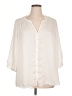 Rose + Olive 100% Polyester Ivory 3/4 Sleeve Blouse Size 1X - photo 1